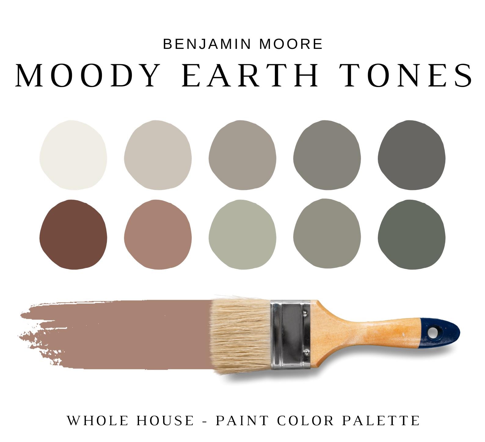 Benjamin Moore Moody EARTH Tones Paint Color Palette, Earthy Paint ...