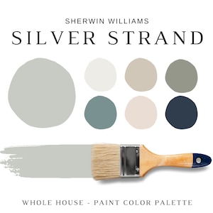 Sherwin Williams SILVER STRAND Paint Palette, Silver Strand House Paint Palette, Silver Strand Paint, Coastal Farmhouse, Beach House Colors image 1