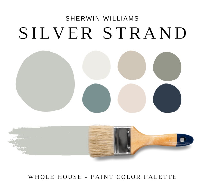 Sherwin Williams SILVER STRAND Paint Palette, Silver Strand House Paint Palette, Silver Strand Paint, Coastal Farmhouse, Beach House Colors image 1