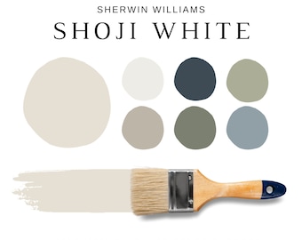 Sherwin Williams SHOJI WHITE Color Palette, Perfect Greige, SHOJI White Coordinating Colors, Sherwin Williams Whites, Best Selling Neutrals