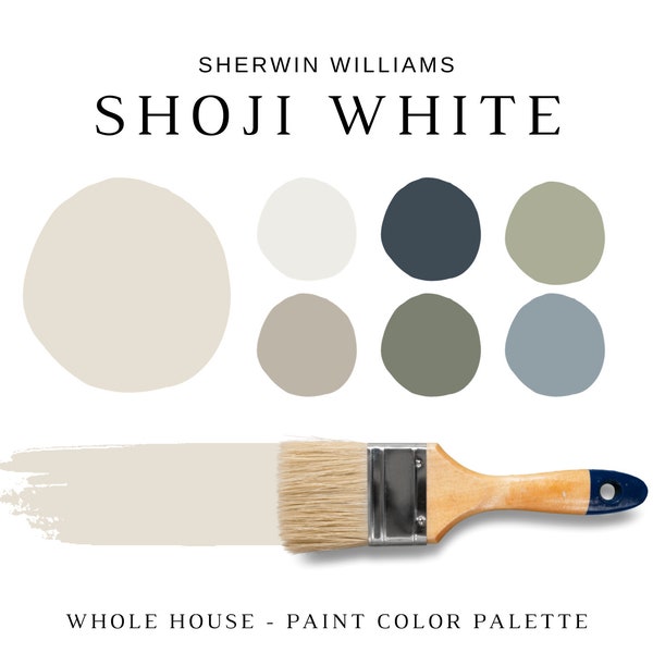 Sherwin Williams SHOJI WHITE Color Palette, Perfect Greige, SHOJI White Coordinating Colors, Sherwin Williams Whites, Best Selling Neutrals