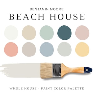 BEACH HOUSE Benjamin Moore Paleta de cores de tinta, cores calmas da praia Benjamin Moore, tons neutros de praia, cor de tinta costeira, decoração costeira
