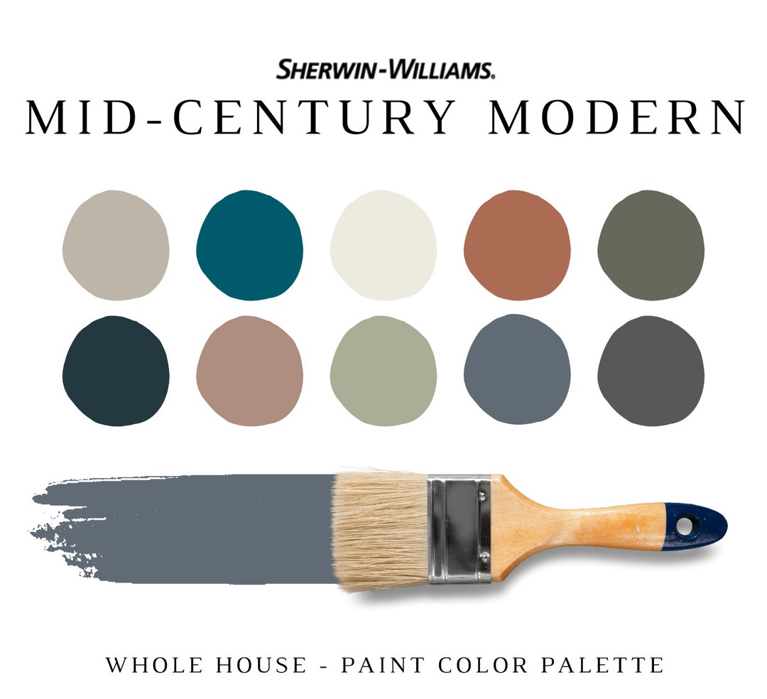 MID-CENTURY MODERN Color Palette Sherwin Williams - Etsy