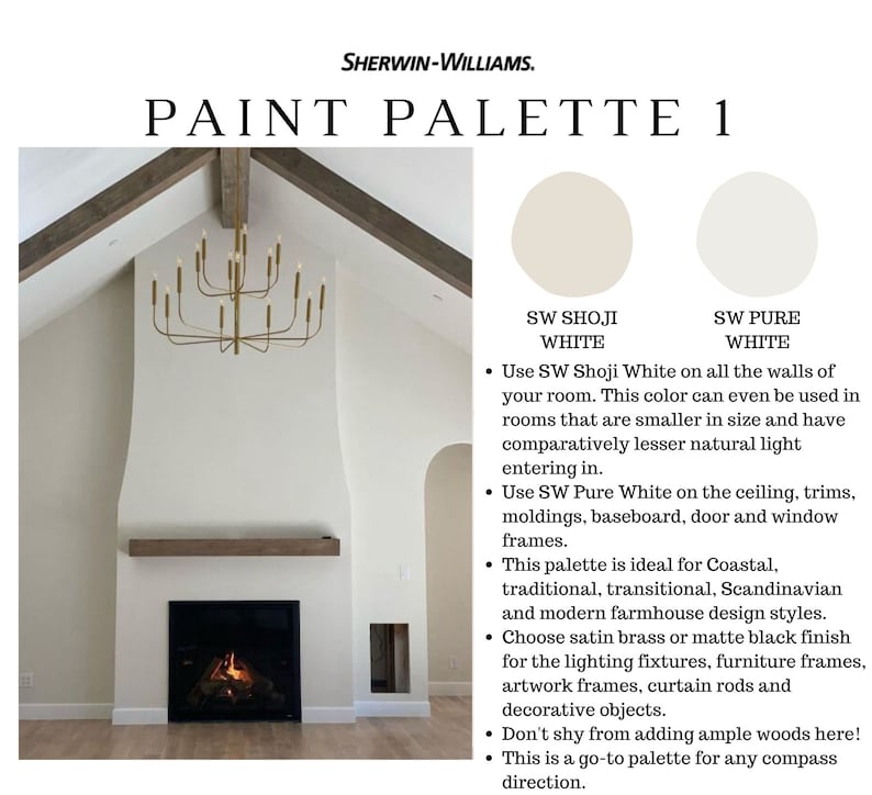 Sherwin Williams SHOJI WHITE Color Palette Perfect Greige Etsy