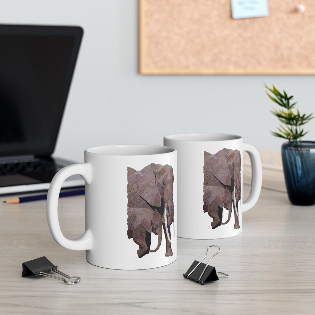 African Elephant Ceramic Mug, Safari Animal Coffee Cup, Wildlife  Conservation Gift, Save Elephants - Etsy