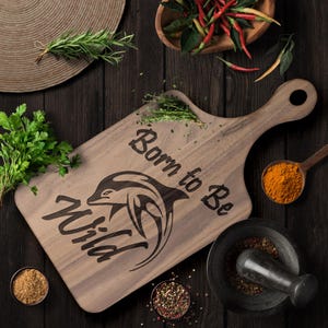 Wildlife Cutting Board, Laser Engraved Cutting Board, Fun Serving Tray, Charcuterie Board, Handle Cutting Board, Wooden Platter