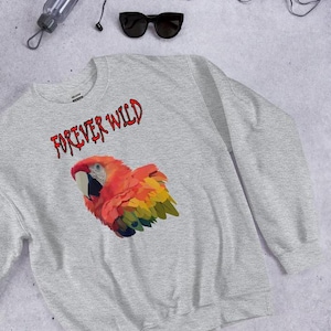 Macaw Sweatshirt, Bird Rescue, Bird Conservation, Parrot Sweatshirt, Tropical Bird, Parrot Gift, Parrot Lovers, Great Green Macaw Pullover
