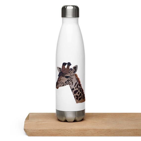 Giraffe Water Bottle Wildlife Water Bottle African Wildlife Etsy