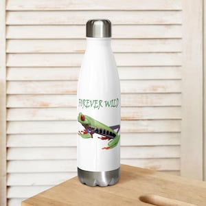 Tropische rotäugige Laubfrosch-Wasserflasche, außer Fröschen, für immer wilden wiederverwendbaren isolierten Metallbecher, Frosch-Liebhaber-Geschenk, Wildwasserflasche