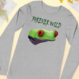 Cute Frog Long Sleeve Shirt Helps Save Red Eyed Tree Frogs, Tropical Frog Shirt for Frog Conservation, Jungle Frog Lover Wild Animal Shirt