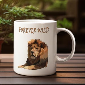 Lion Mug, Lion Coffee Cup, Lion Themed Gift, Save Lions, WildCat Lover, African Lion Rescue, African Wildlife Conservation, Lion Lover