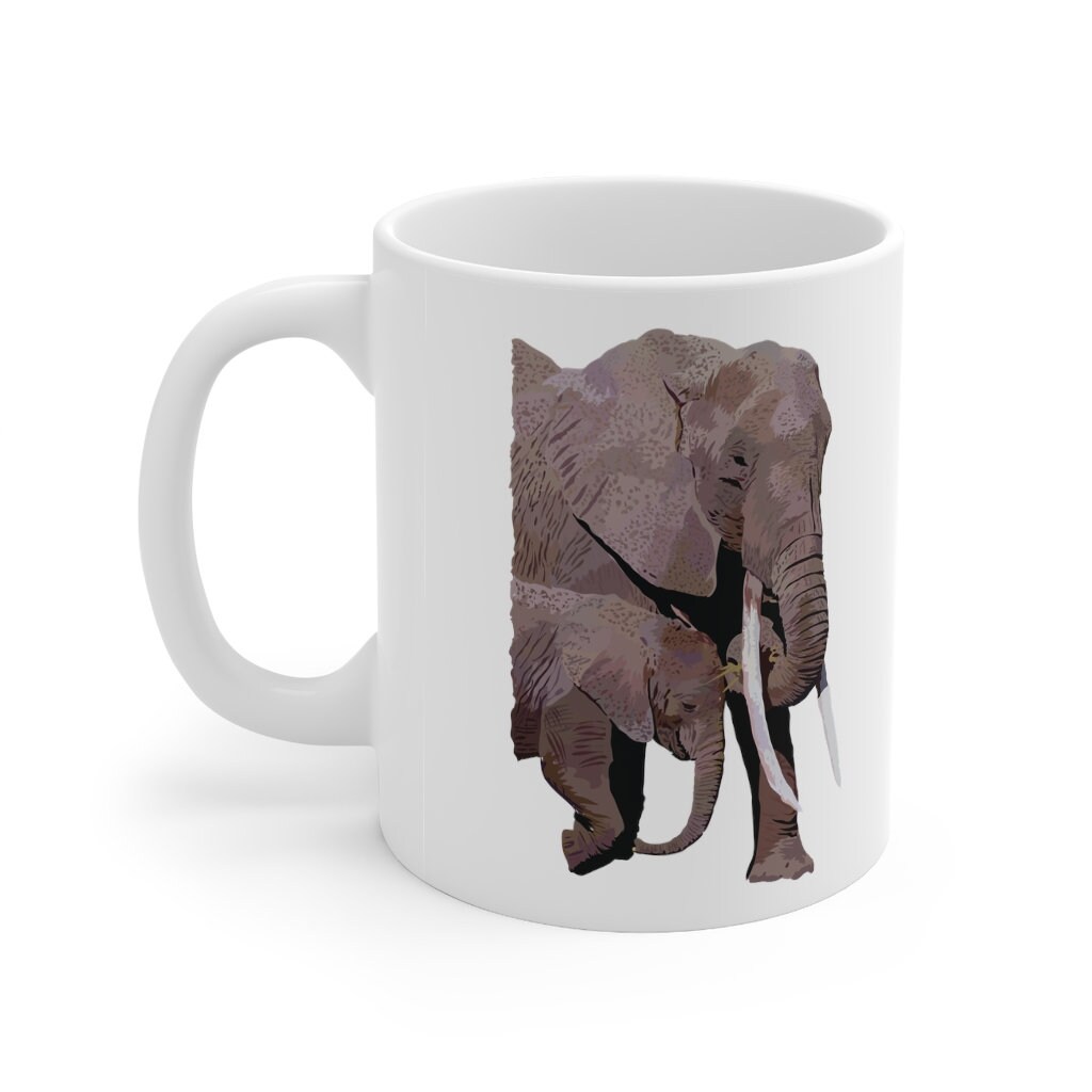 African Elephant Ceramic Mug, Safari Animal Coffee Cup, Wildlife  Conservation Gift, Save Elephants - Etsy