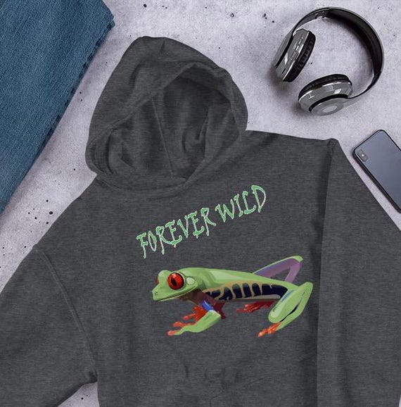Frog Hoodie, Frog Hooded Sweatshirt, Wildlife Hoodie, Frog