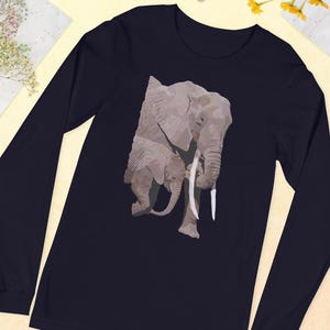 Jungle Elephant Long Sleeve Shirt for Elephant Conservation and Rescues, Cute Elephant Gift, Elephant  Lover Shirt