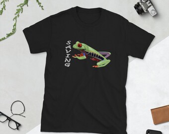 Frosch Tshirt, Frosch T-Shirt, Wildtier T-shirt, Wildlife T-Shirt, Frosch Liebhaber Geschenk, Kurzarm Shirt, Unisex Shirt, Red Eyed Laubfrosch Design