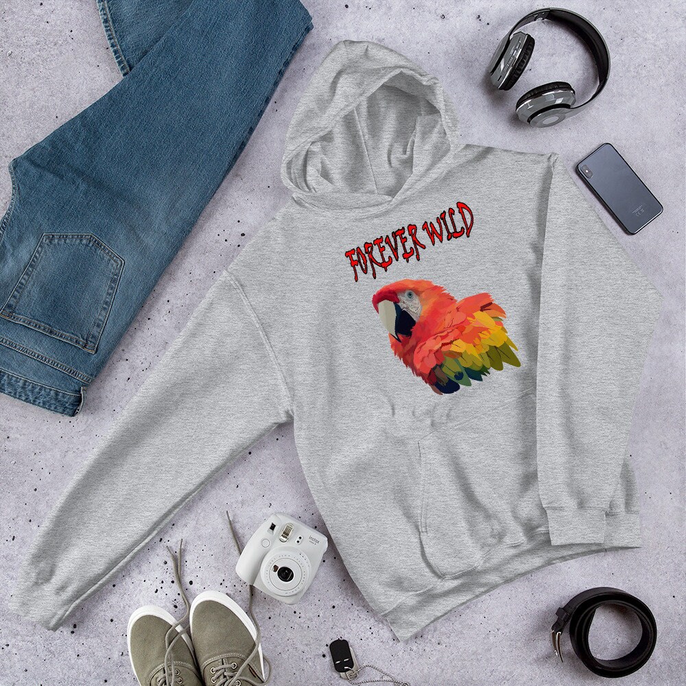 Sudadera con capucha de guacamayo escarlata sudadera con capucha de vida silvestre sudadera con capucha de aves sudadera con capucha unisex sudadera con capucha de temporada regalo para amantes de las...