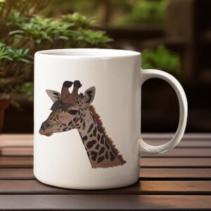 Giraffe Mug, Giraffe Lover Gift, African Wildlife Ceramic Mug, Save Giraffes, Giraffe Conservation, Animal Coffee Cup