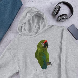 Macaw Hoodie, Bird Hoody, Parrot Hoodie, Save Endangered Birds, Parrot Gifts for Parrot Love, Bird Watcher Watching, Animal Pullover