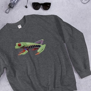Cute Frog Sweatshirt for Frog Conservation, Frog Pullover for Frog Lover, Wildlife Sweatshirt,  Save Frogs, Forever Wild Frog Sweatshirt