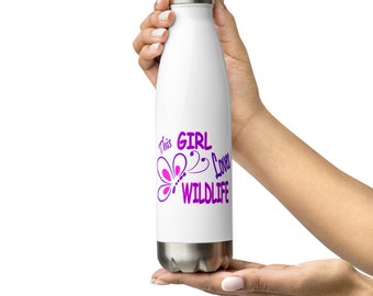 Girl Water Bottle, Wildlife Water Bottle, Reusable Water Bottle, Gift Idea for Girls, This Girl Loves Wildllife Water Bottle, TGLW