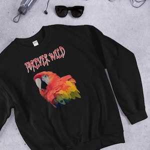 Macaw Sweatshirt, Save Birds, Tropical Bird Rescue, Parrot Sweatshirt, Scarlet Macaw Shirt, Macaw Gift, Bird Conservation