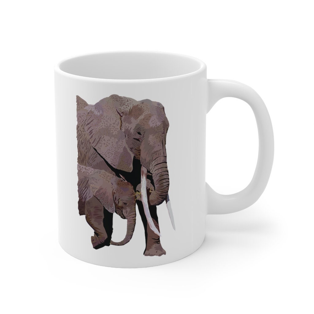 African Elephant Ceramic Mug, Safari Animal Coffee Cup, Wildlife  Conservation Gift, Save Elephants - Etsy