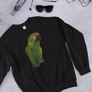 Endangered Macaw Sweatshirt for Parrot Rescue, Save Birds with Parrot Sweatshirt, Bird Gift, Macaw Gift, Great Green Macaw Sweatshirt