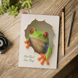 Carnet de notes grenouille, journal intime couverture souple faune, carnet de notes des voyageurs, journal intime des amoureux de la grenouille, cadeau grenouille aux yeux rouges