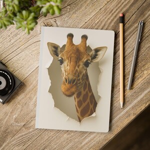 Giraffe Notebook, Softcover Lined Journal, African Jungle Safari, Creative Writing, Giraffe Lover Gift, Wildlife Conservation, Save Giraffes