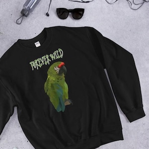 Macaw Sweatshirt to Save Birds, Macaw Clothing, Parrot Rescue, Save Birds, Parrot Sweatshirt, Macaw Love, Endangered Great Green Macaw