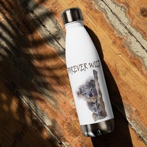 Adorable Koala Water Bottle for Koala Lover Gift, Save Koala Bears in Australia, Insulated Reusable Metal WaterBottle, Forever Wild Bottle