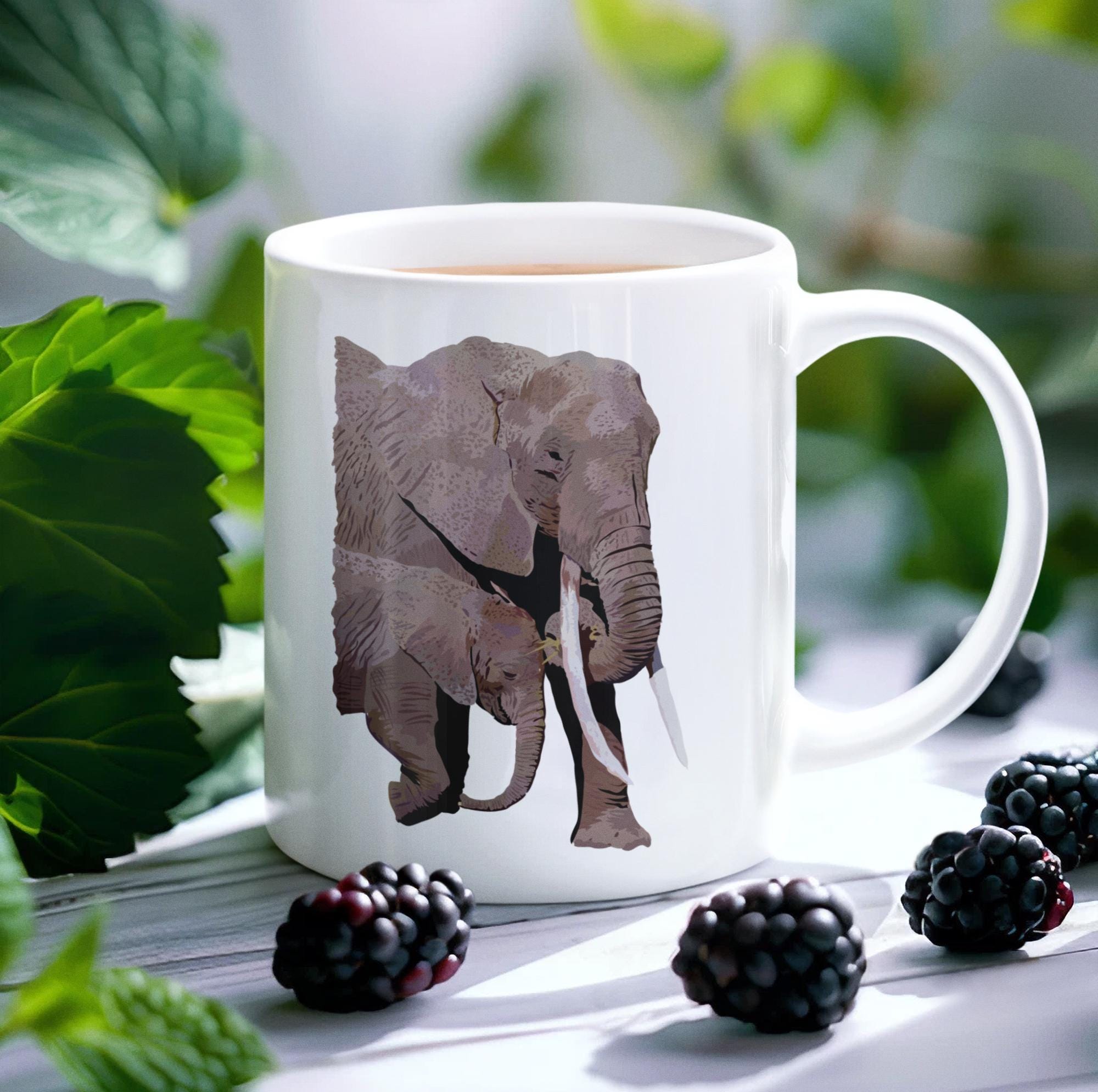 African Elephant Ceramic Mug, Safari Animal Coffee Cup, Wildlife  Conservation Gift, Save Elephants - Etsy