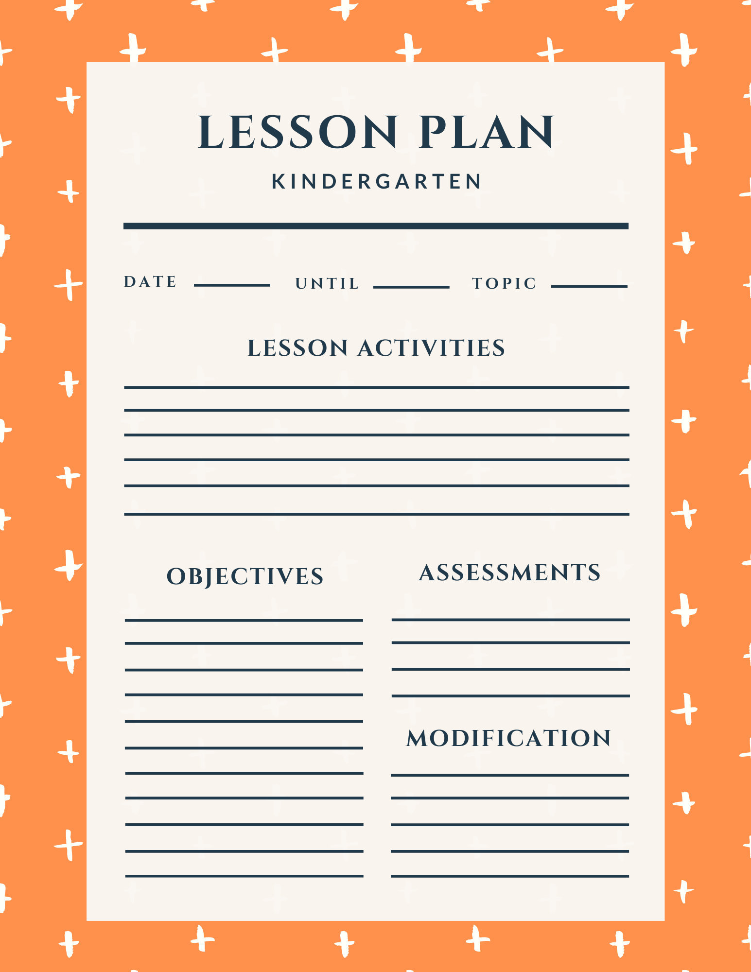 Kindergarten Lesson Plan orange - Etsy