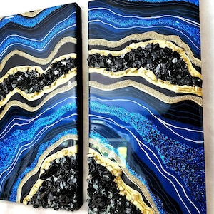 Blue Resin Geode Wall Art / Geode Resin Wall Art / Resin Painting / Resin Art / 3D Art / Luxury Wall Art / Modern Art / Abstract Art / Gift