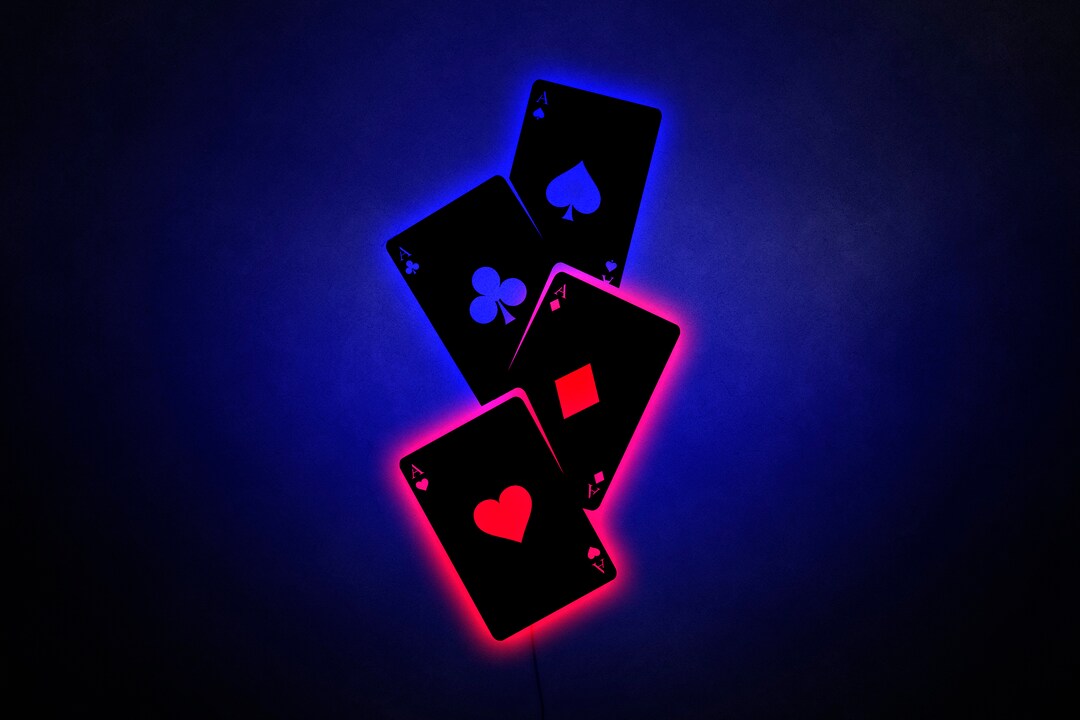 Poker Cards Neon Sign Poker Room Neon Sign Poker Lights - Etsy