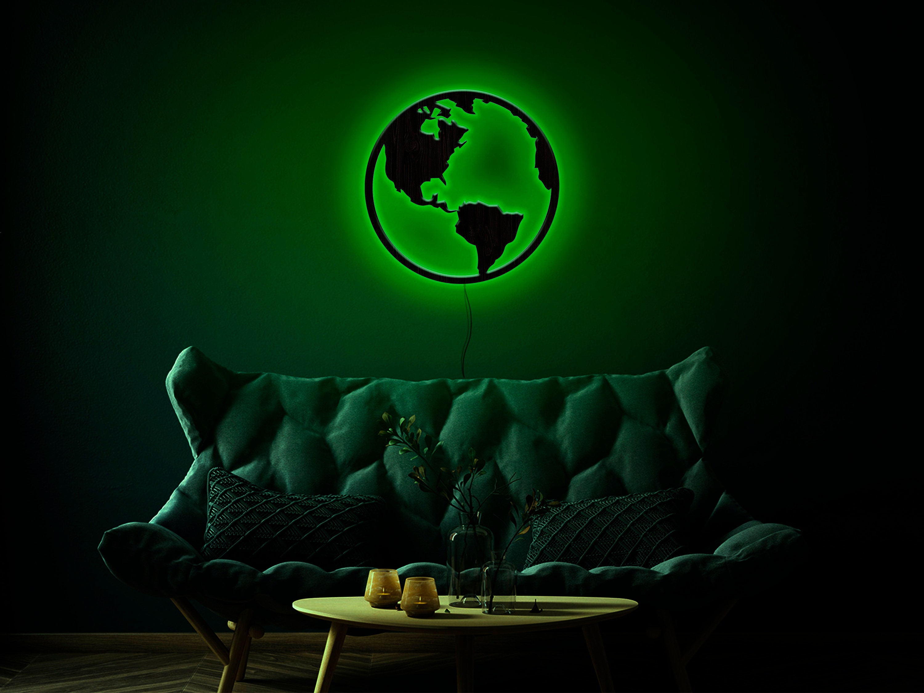 World Map Led Wall Art World Map Neon Sign World Map Wall - Etsy Canada