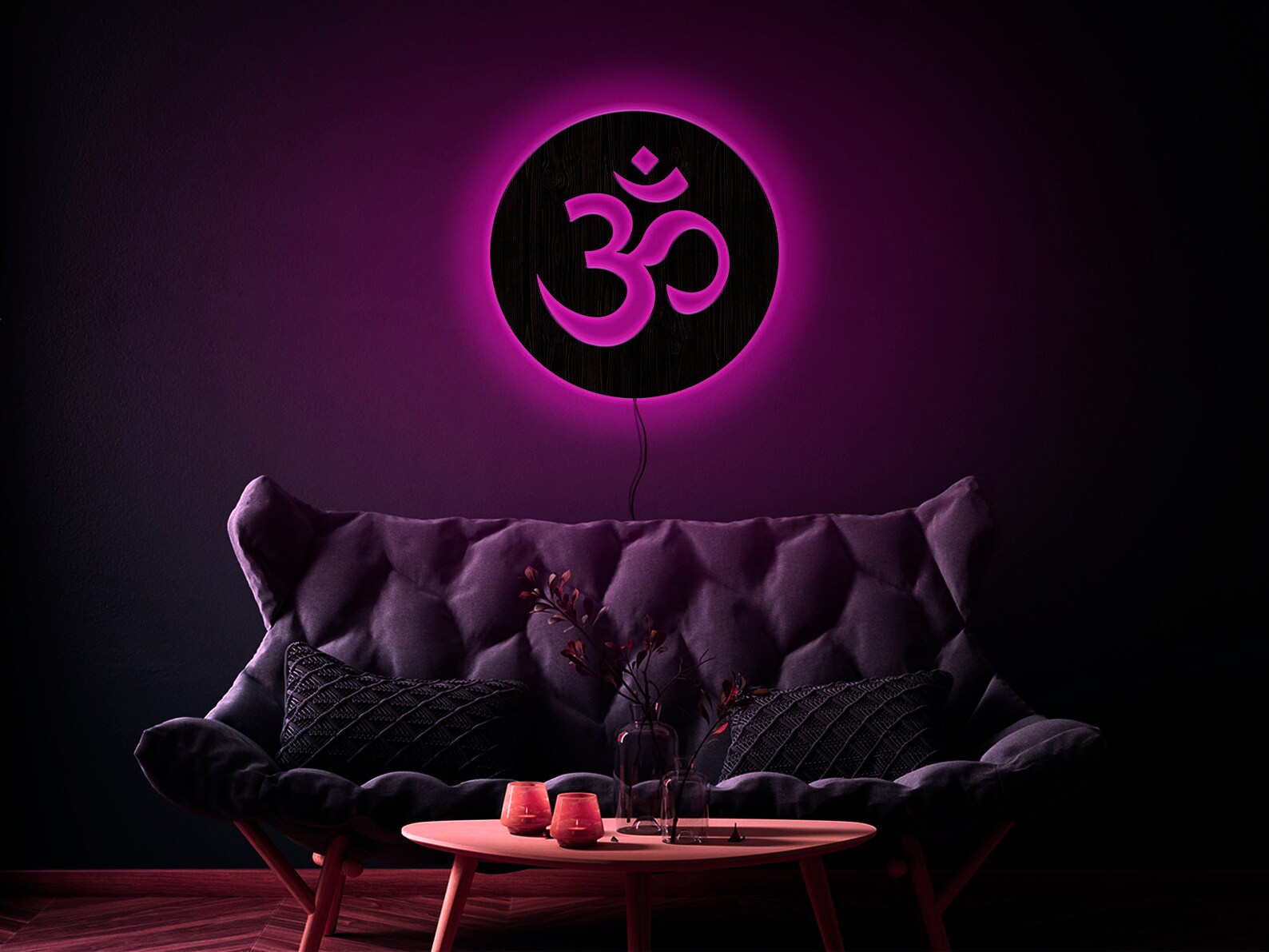 Om Light for Wall Om Neon Sign Om Led Sign Om Wall Decor Etsy