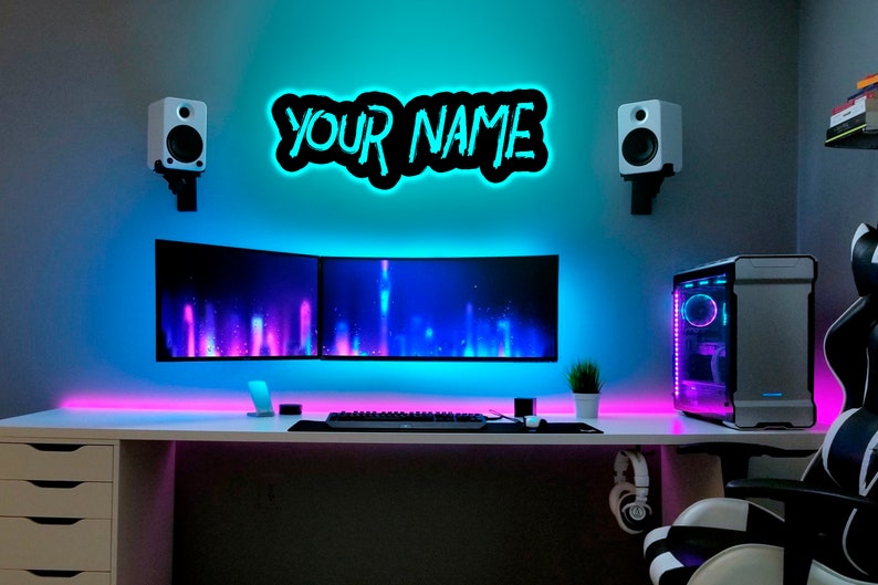 Gamer Tag Neon Sign Custom Gamer Tag Led Sign Gamer Name Etsy