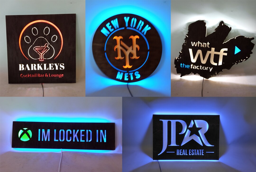 Laser Cut LED Logo Sign, Laser Cut LED Backlit Logo, Custom Business