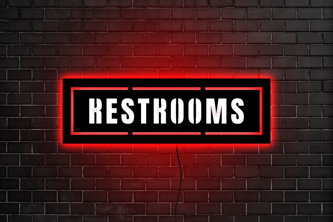 Restroom Neon Sign Restroom Light Sign Restroom Led Sign - Etsy
