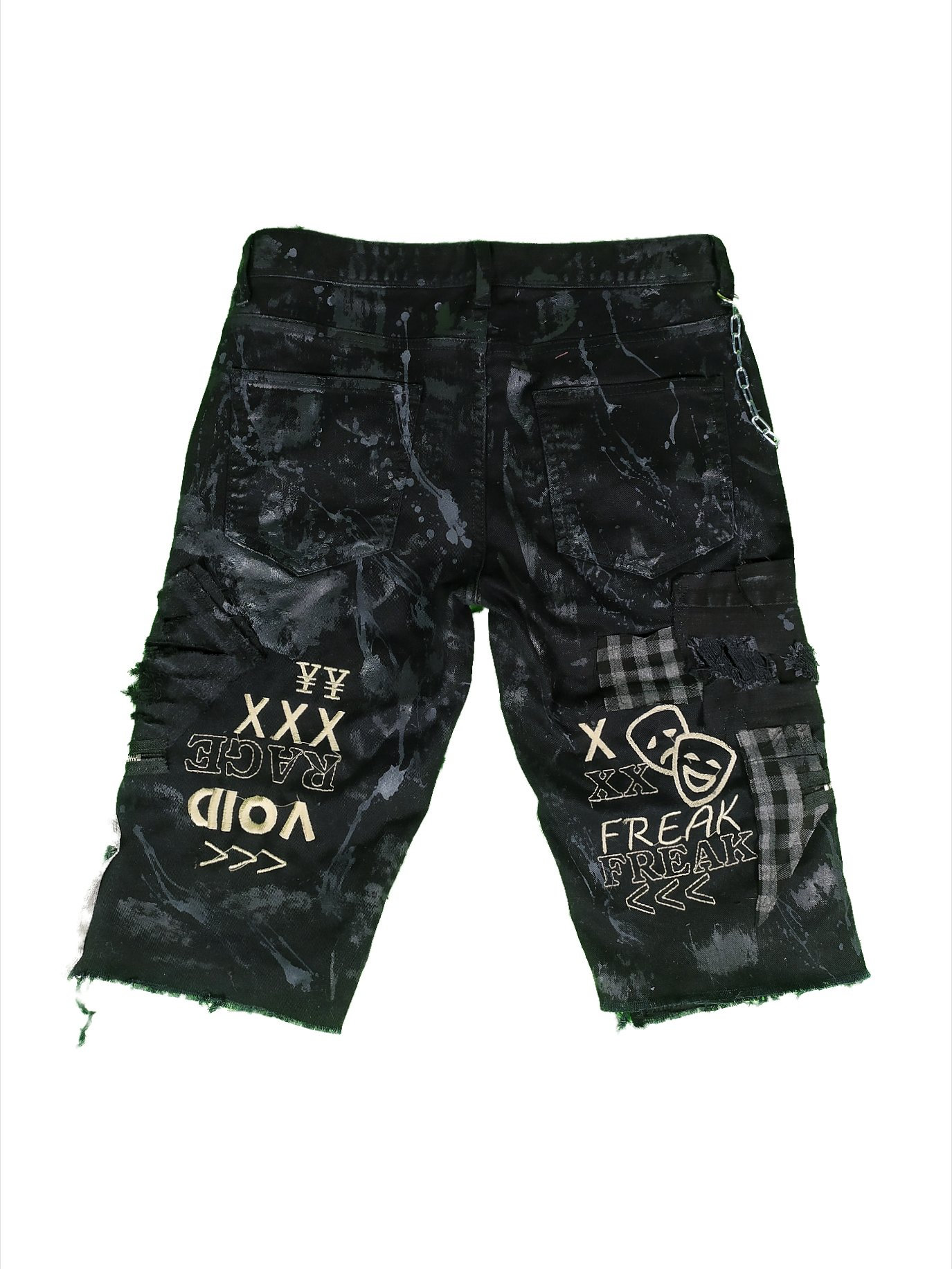 Custom Handmade Shorts Punk Rock Goth Emo Metal Cyber Dark