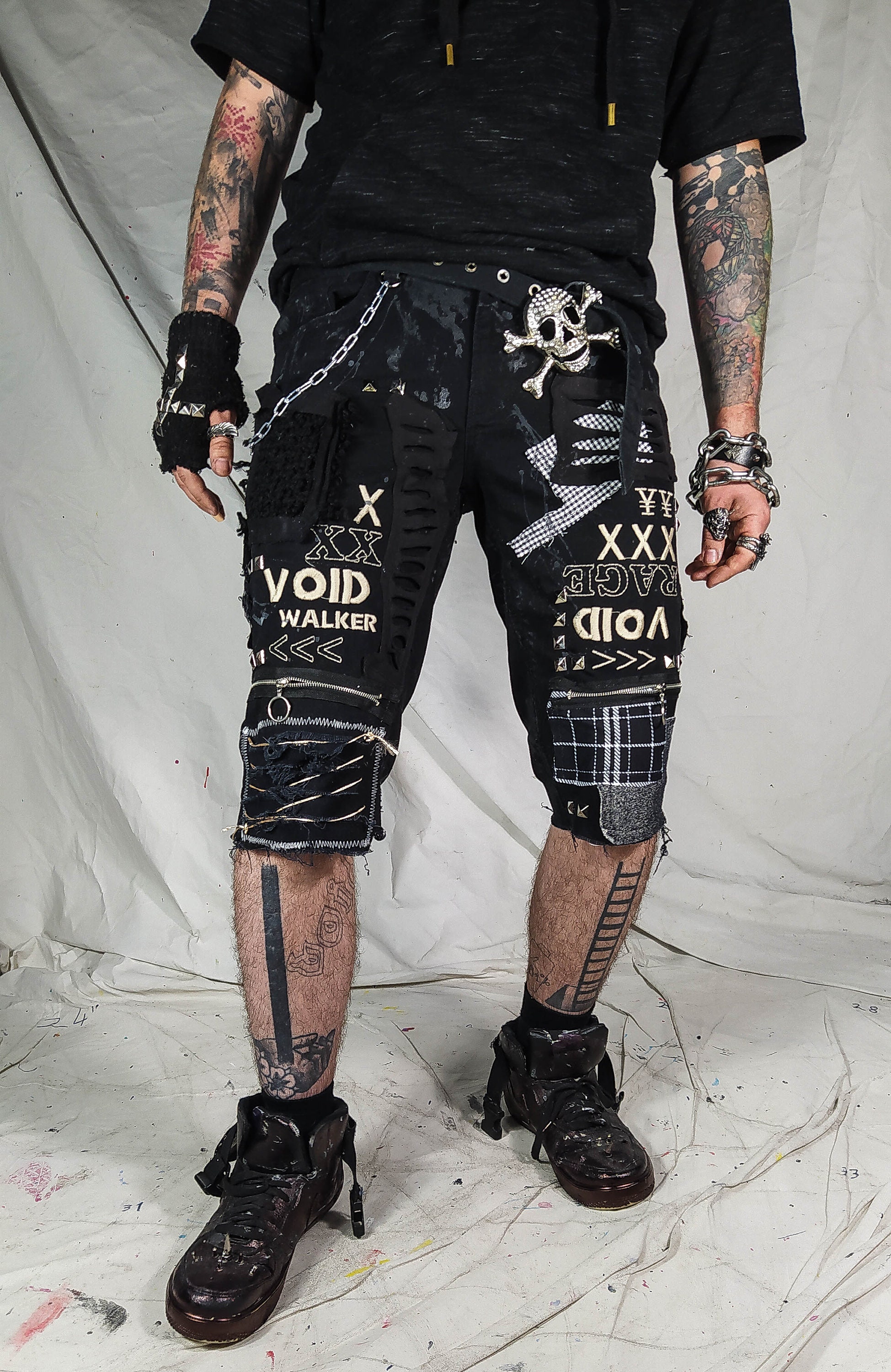 ROEN denim shirt y2k punk rock 骸骨 ギャル男 - メルカリ