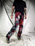 Custom handmade horror thriller punk emo metal rock goth trap anime crust festival cyber pants product logo