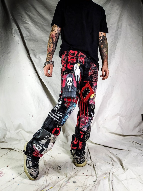 Custom Horror Thriller Punk Emo Metal Rock Goth Trap Anime Crust Festival  Pants Cyber 