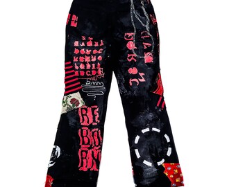 パンツ EAPHI PATCH WORK EMBROIDERY PANTS PATCH WORK EMBROIDERY PANTS
