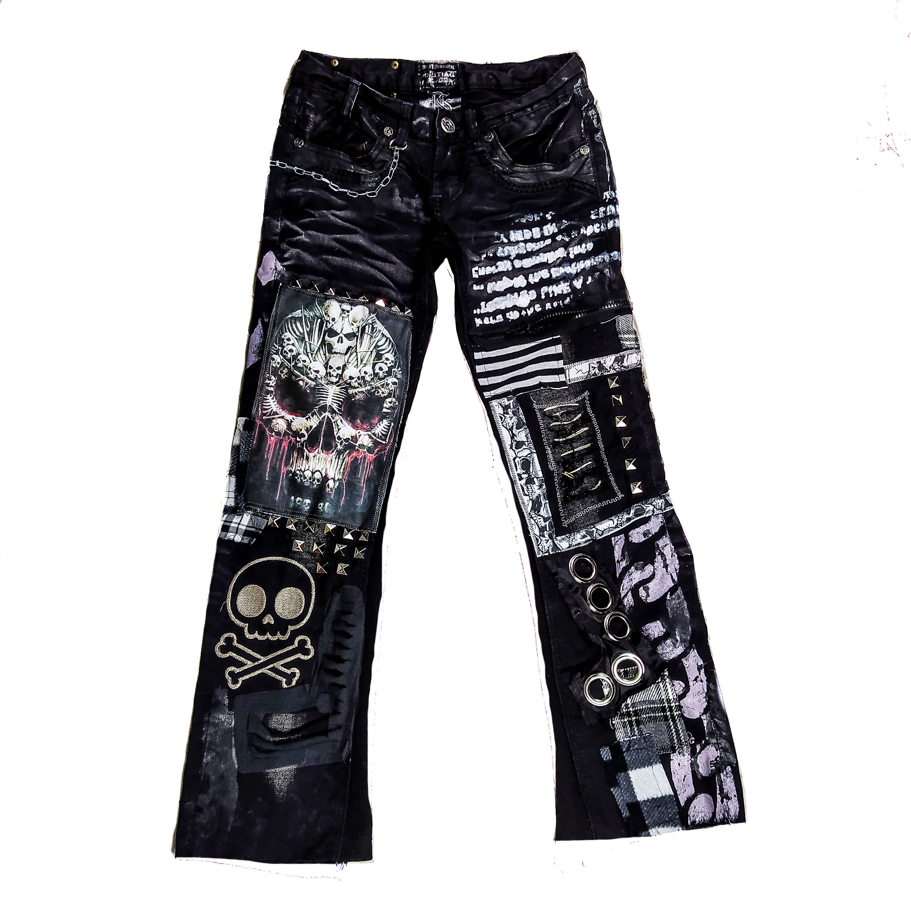 Skull Wallet Chain Silver Long Pants Chain Punk Skull Biker Jeans Chai –  iwalletsmen