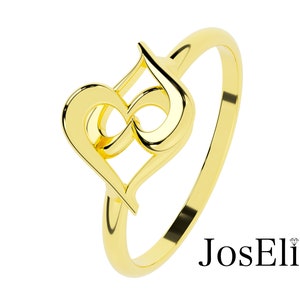 Solid Gold Infinity Heart Promise Ring - 10K 14K 18K, Rose, Anniversary Gifts, Gift for Women, Girlfriend Gift, Dainty Ring, Minimalist Ring