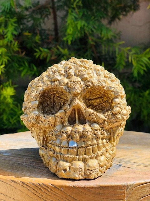 Cement Skull Statue Home & Office Art Statement Piece | Etsy