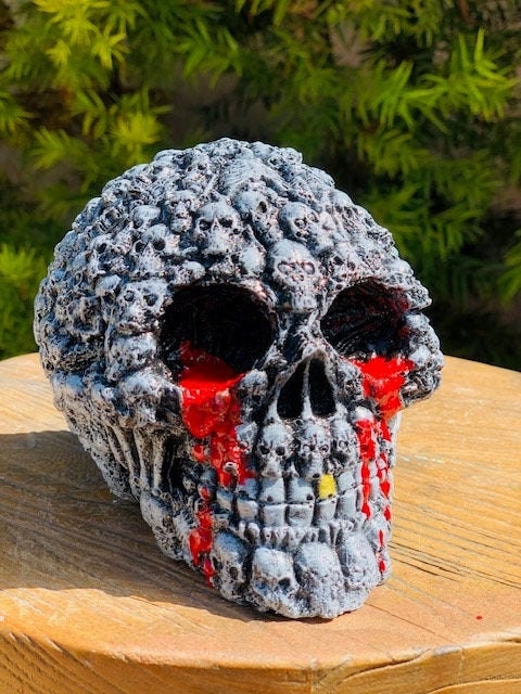 Cement Skull Statue Home & Office Art Statement Piece | Etsy