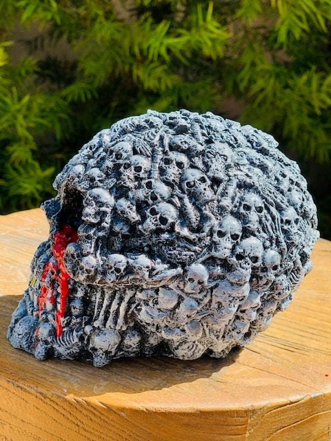 Cement Skull Statue Home & Office Art Statement Piece | Etsy